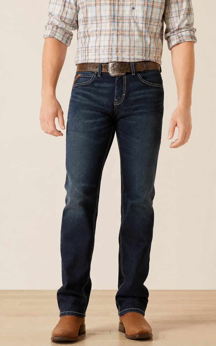 Ariat Mens M8 Modern Antelope Slim Leg Denim Jeans Nightingale Size 40x32 New